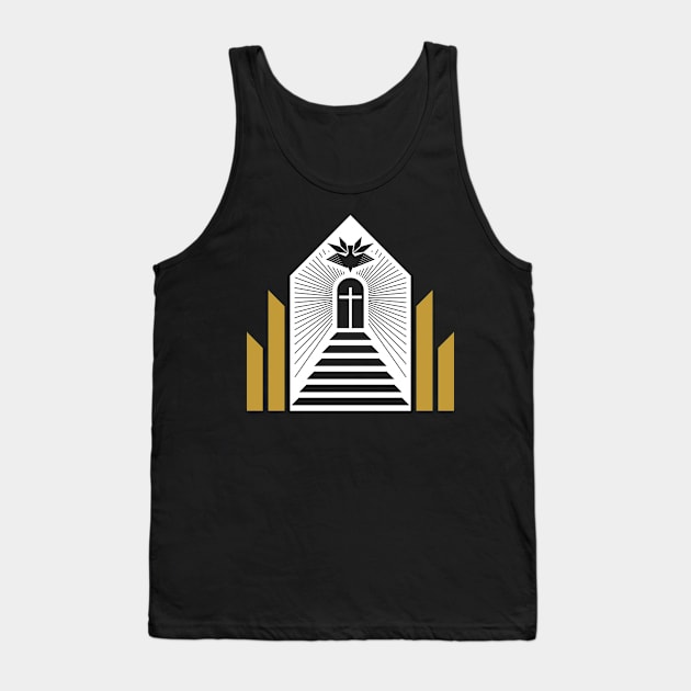 Christian church, steps leading to the cross. Tank Top by Reformer